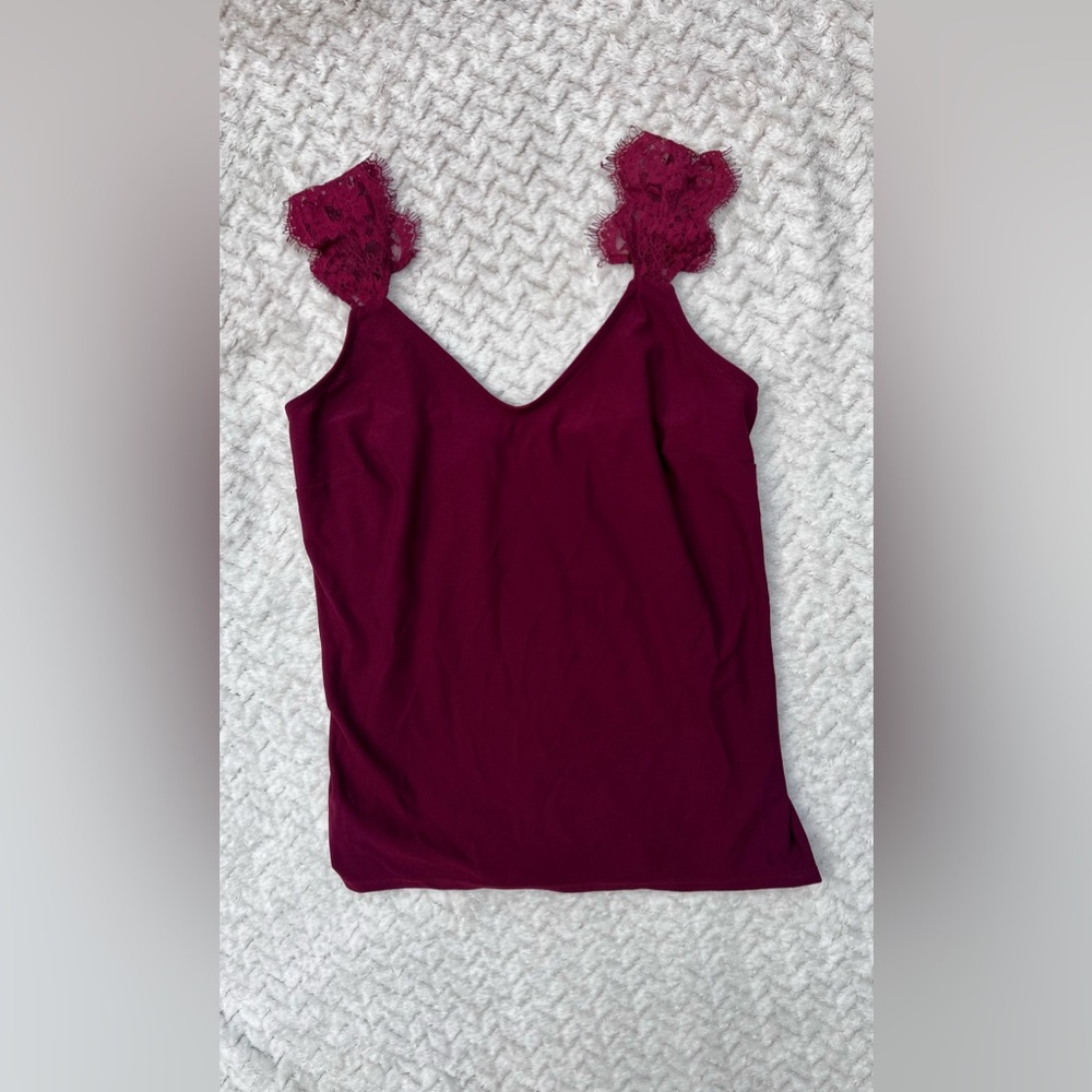 Willow & Root Burgundy Bohemian Camisole Lace Whimsygoth Elegant Fairycore XS - Picture 2 of 9